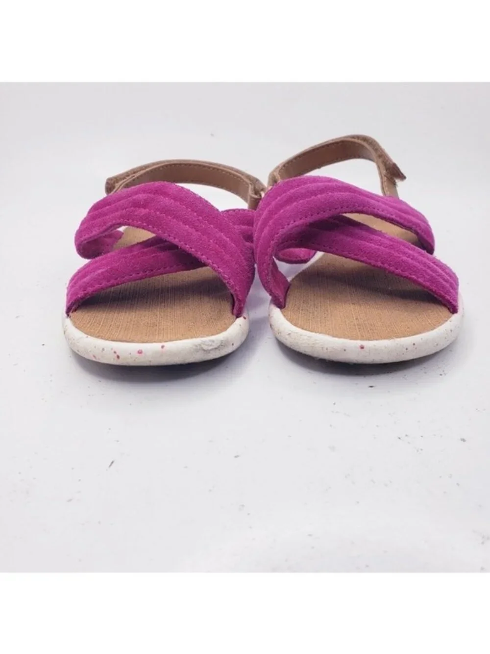 Toms Pink Tiny Viv Very Berry Suede Criss Cross Sandals Girls Toddler Size 10